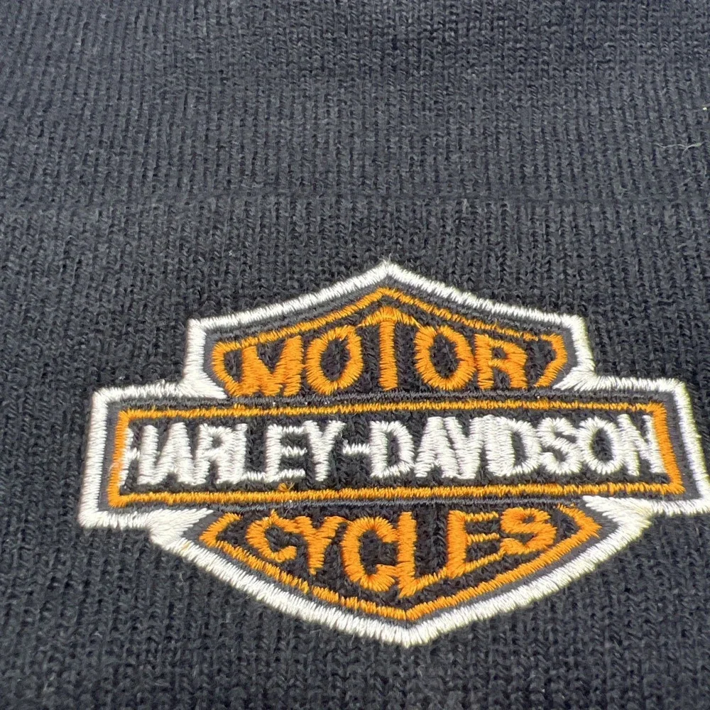 Harley Davidson Knit Black Hat Embroidered Logo New Other